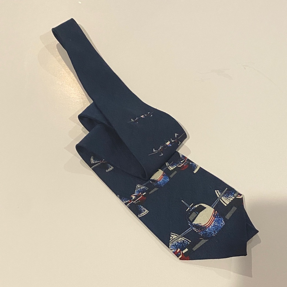 Aviation-Themed Navy Tie